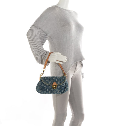 Louis Vuitton Monogram Denim Mini Pleaty Blue 2 of 7