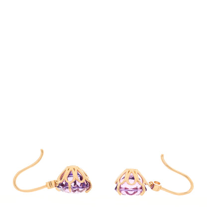 Tiffany 18K Rose Gold Diamond Amethyst Sparklers Drop Earrings 3 of 5