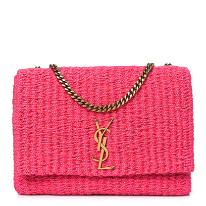 Saint Laurent Raffia Medium Monogram Kate Satchel Pink 1 of 9