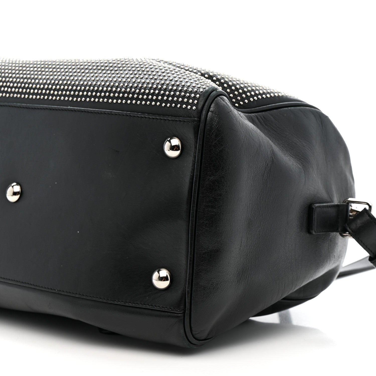 Saint Laurent Calfskin Studded Classic Duffle 6 Black 10 of 16