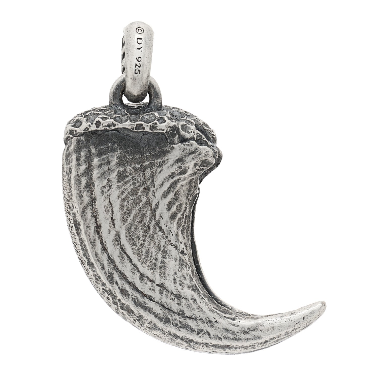 David Yurman Sterling Silver Black Diamond Petrvs Claw Amulet Pendant 2 of 4