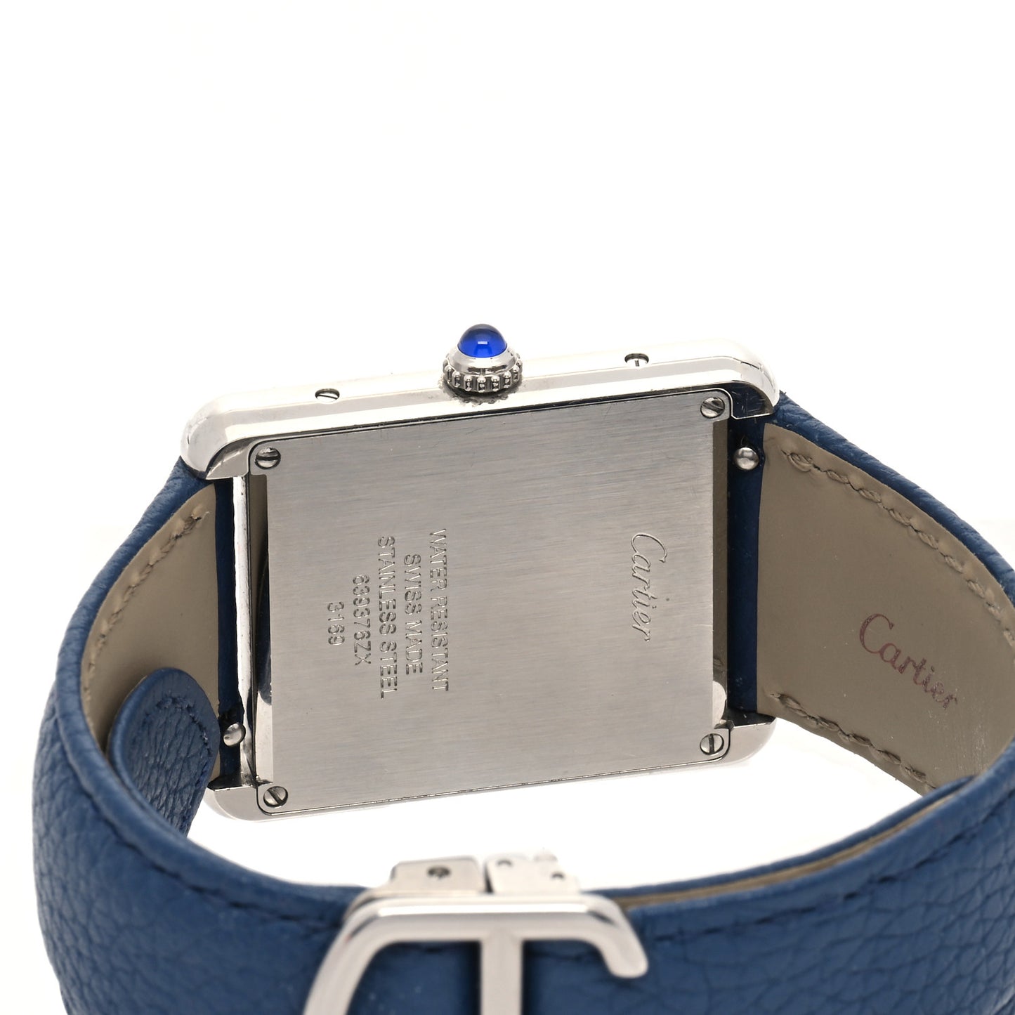 Stainless Steel Calfskin 27mm Tank Solo Quartz Watch Blue