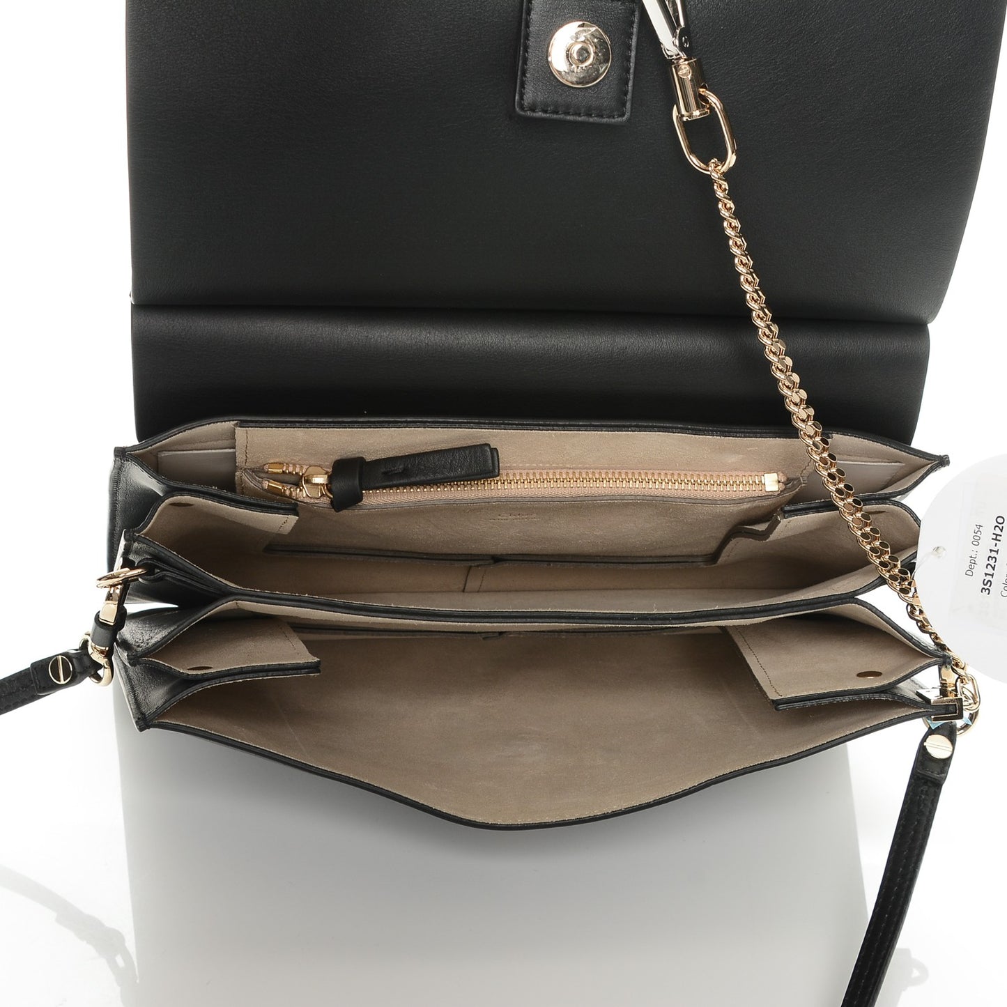Suede Calfskin Medium Faye Shoulder Bag Black
