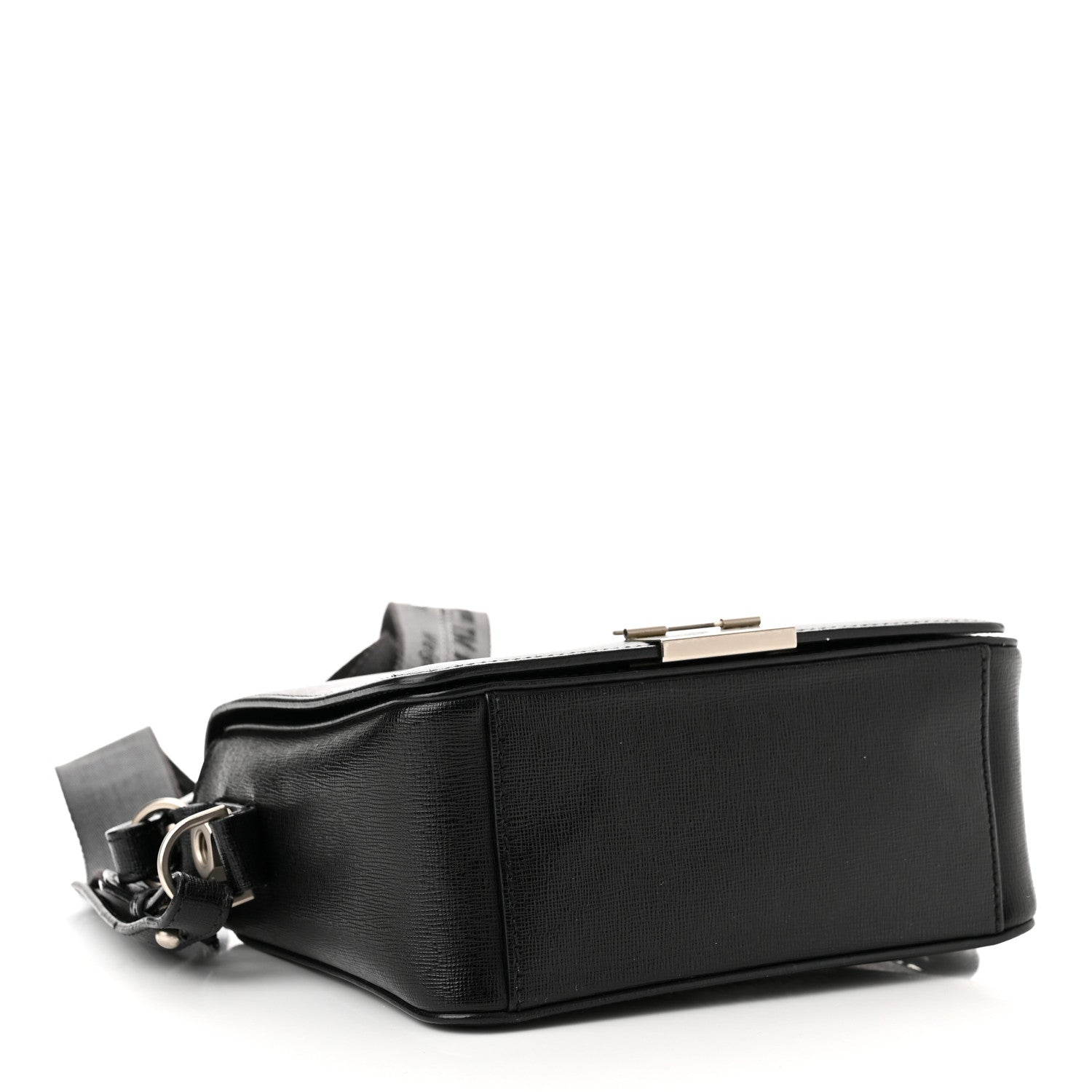 Off-White Saffiano For Display Only Binder Clip Shoulder Bag Black 4 of 11