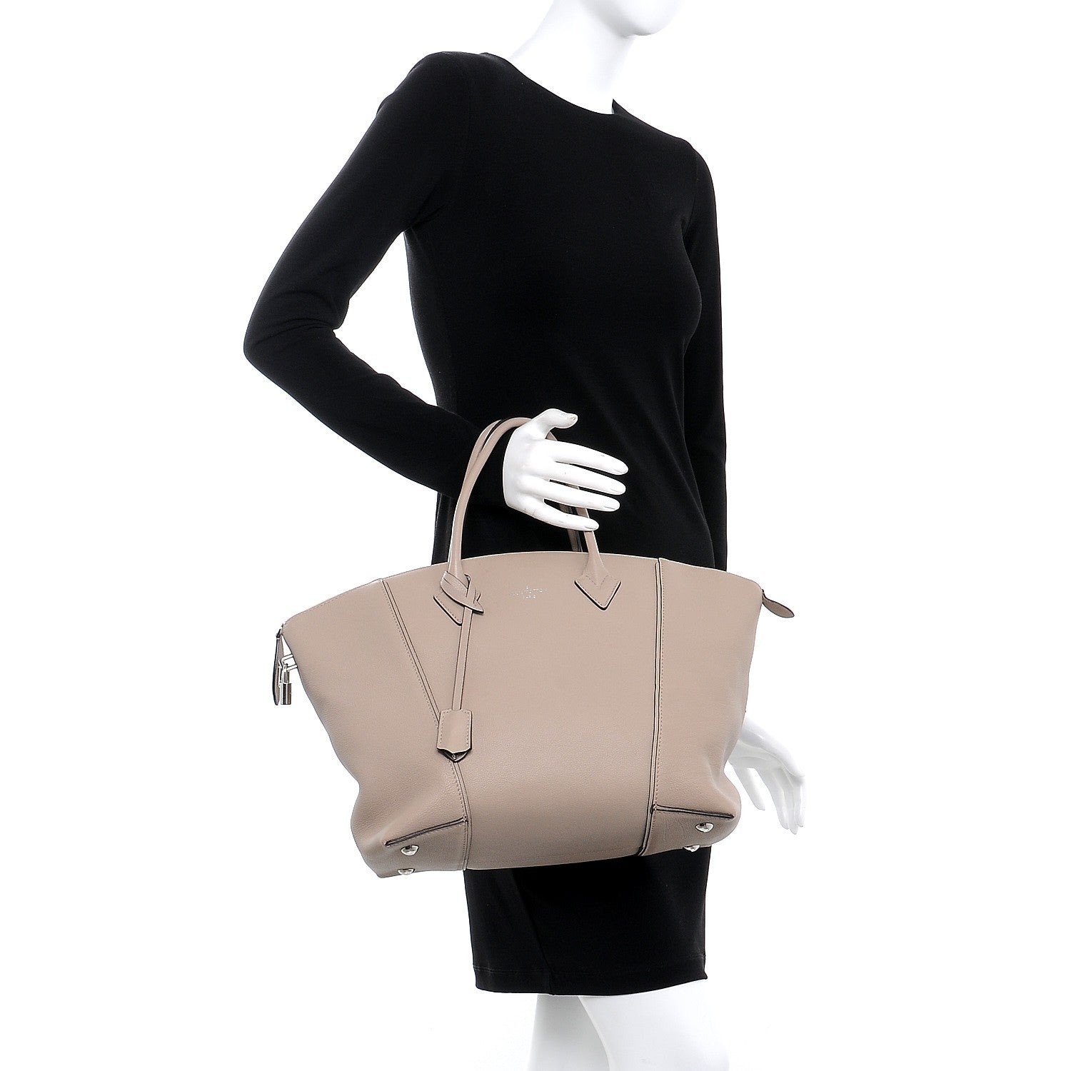 Louis Vuitton Veau Cachemire Soft Lockit MM Galet 2 of 10