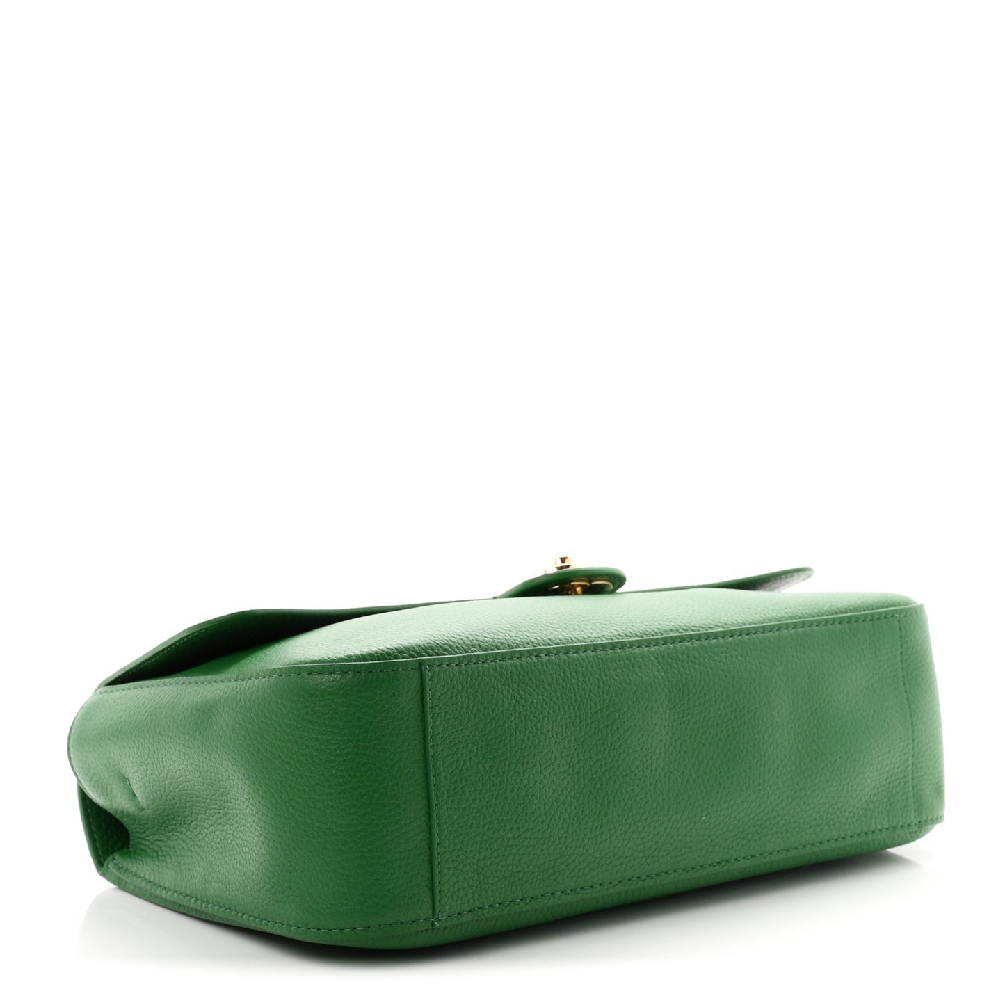 Grained Calfskin Small Souplissimo Maxi Flap Green