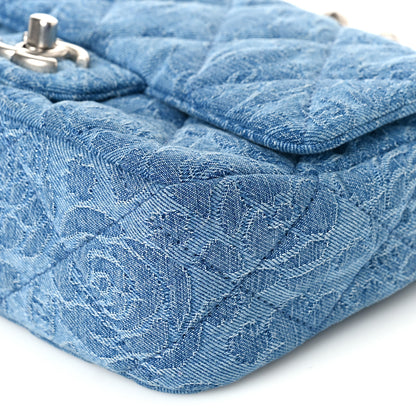 Chanel Denim Quilted Camellia Sweetheart Mini Flap Blue 9 of 9