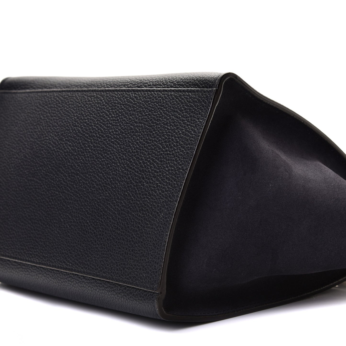 Drummed Calfskin Suede Small Trapeze Navy