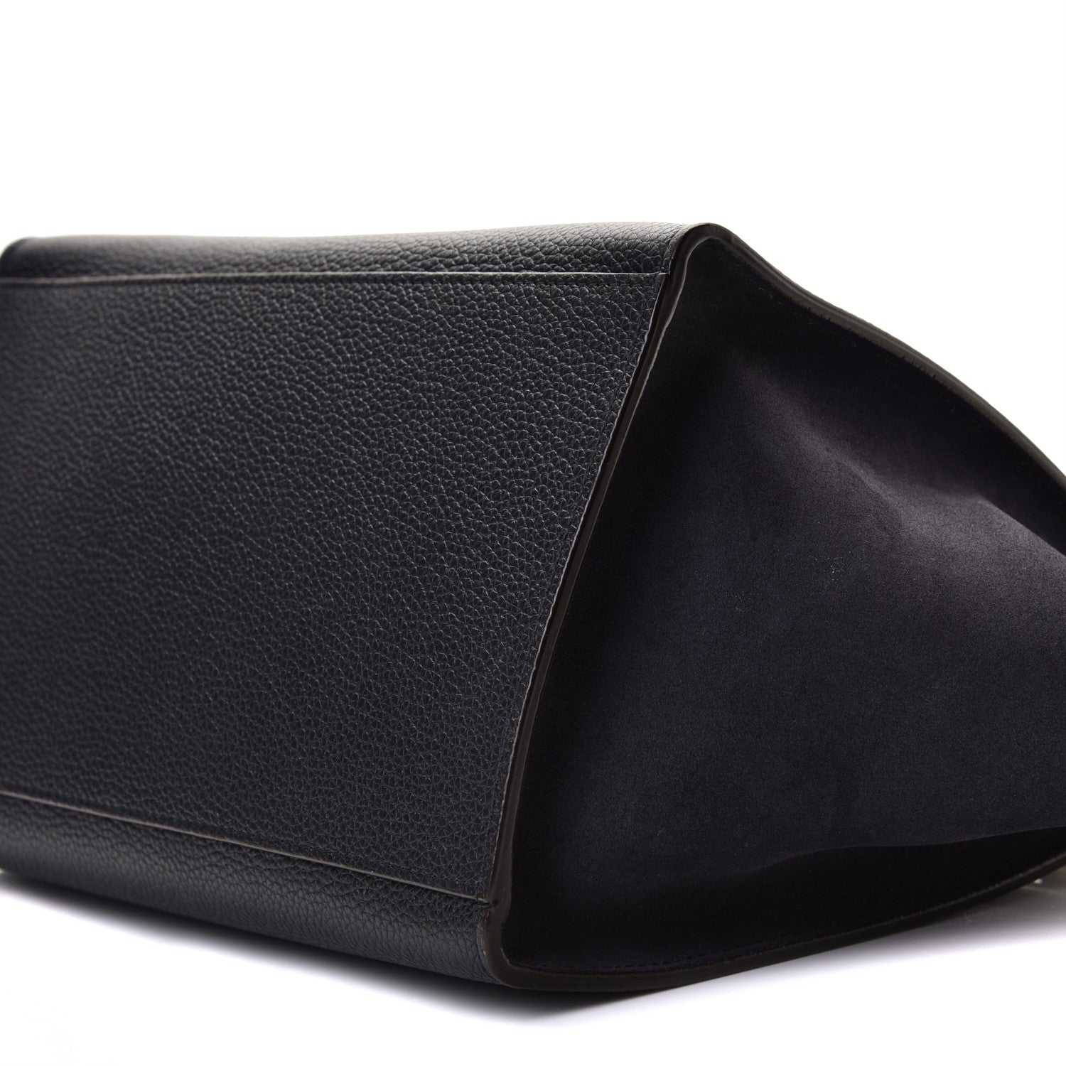 Celine Drummed Calfskin Suede Small Trapeze Navy 5 of 10