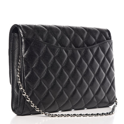 Chanel Caviar Quilted Clutch With Chain Flap Black 3 of 9