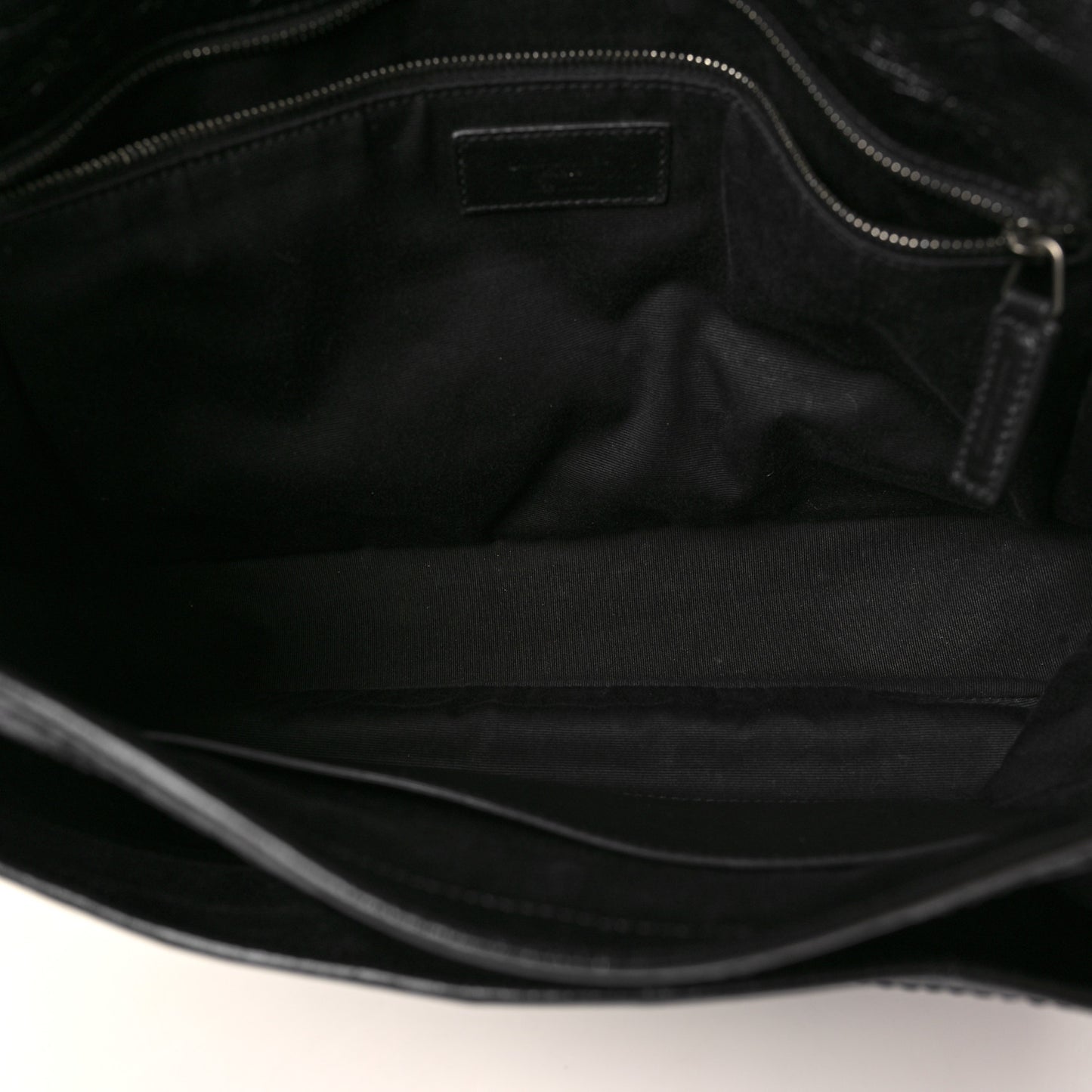 Crinkled Calfskin Matelasse Monogram Large Niki Chain Satchel Black