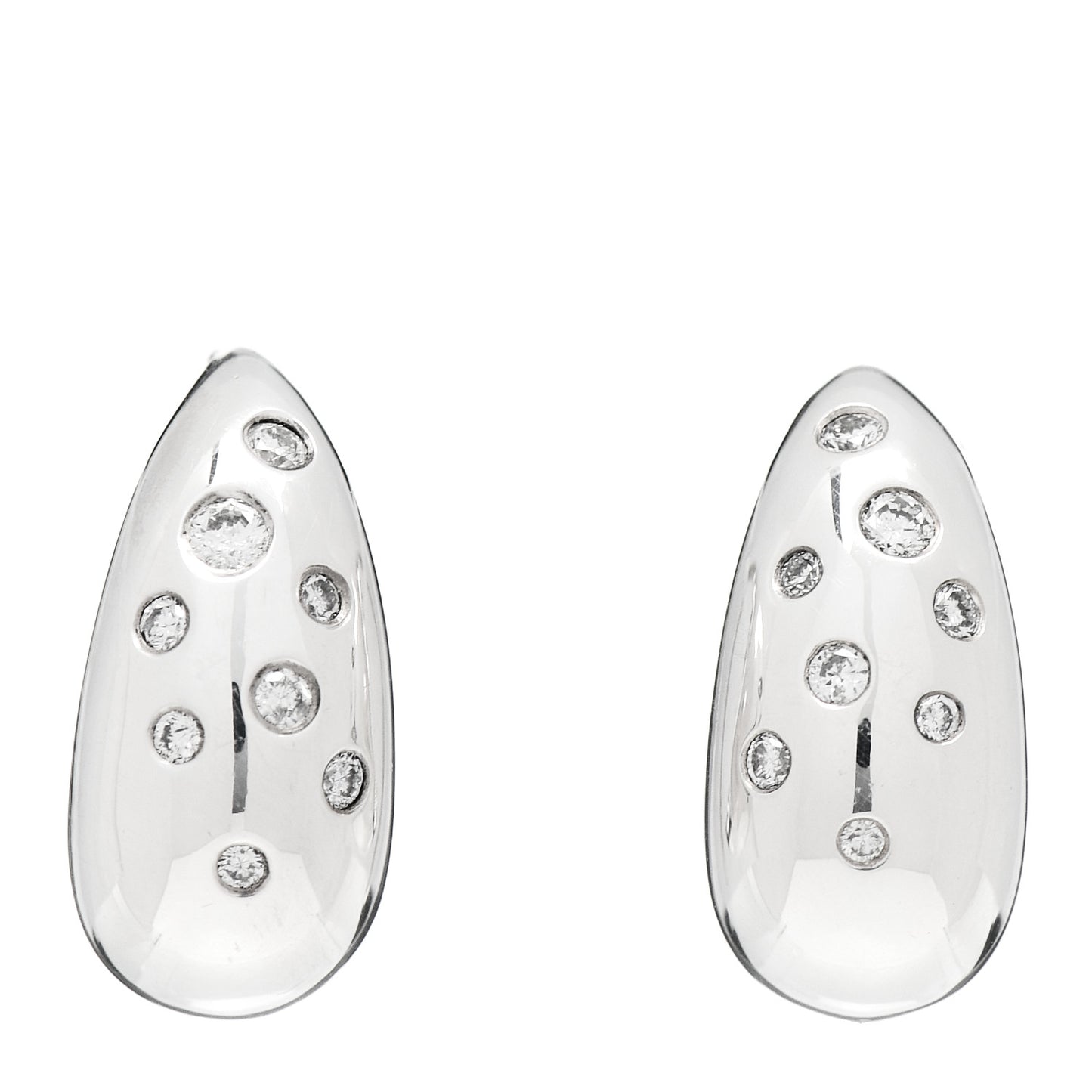 Sterling Silver Diamond 15mm Pure Form Earrings