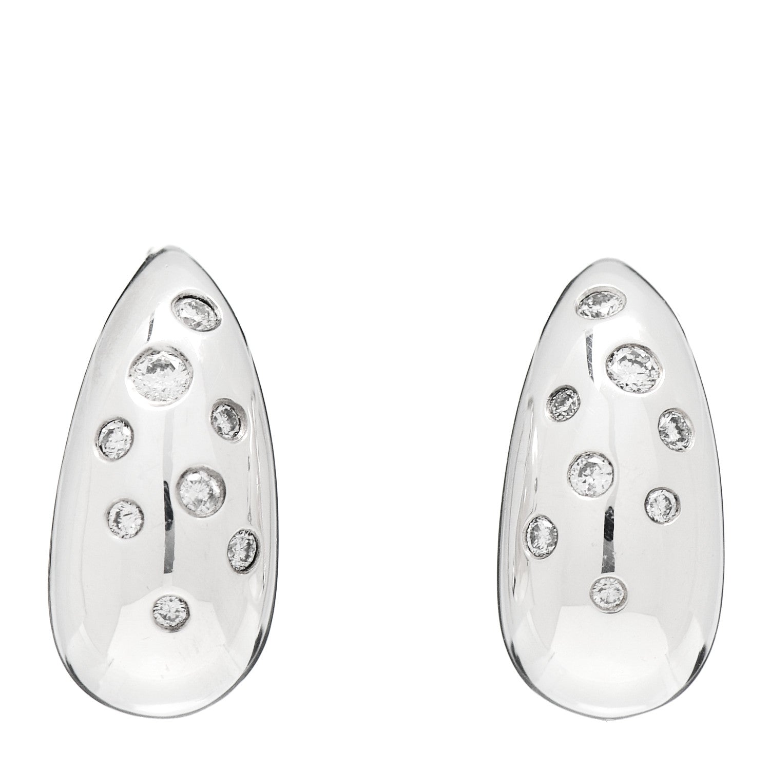 David Yurman Sterling Silver Diamond 15mm Pure Form Earrings 1 of 4