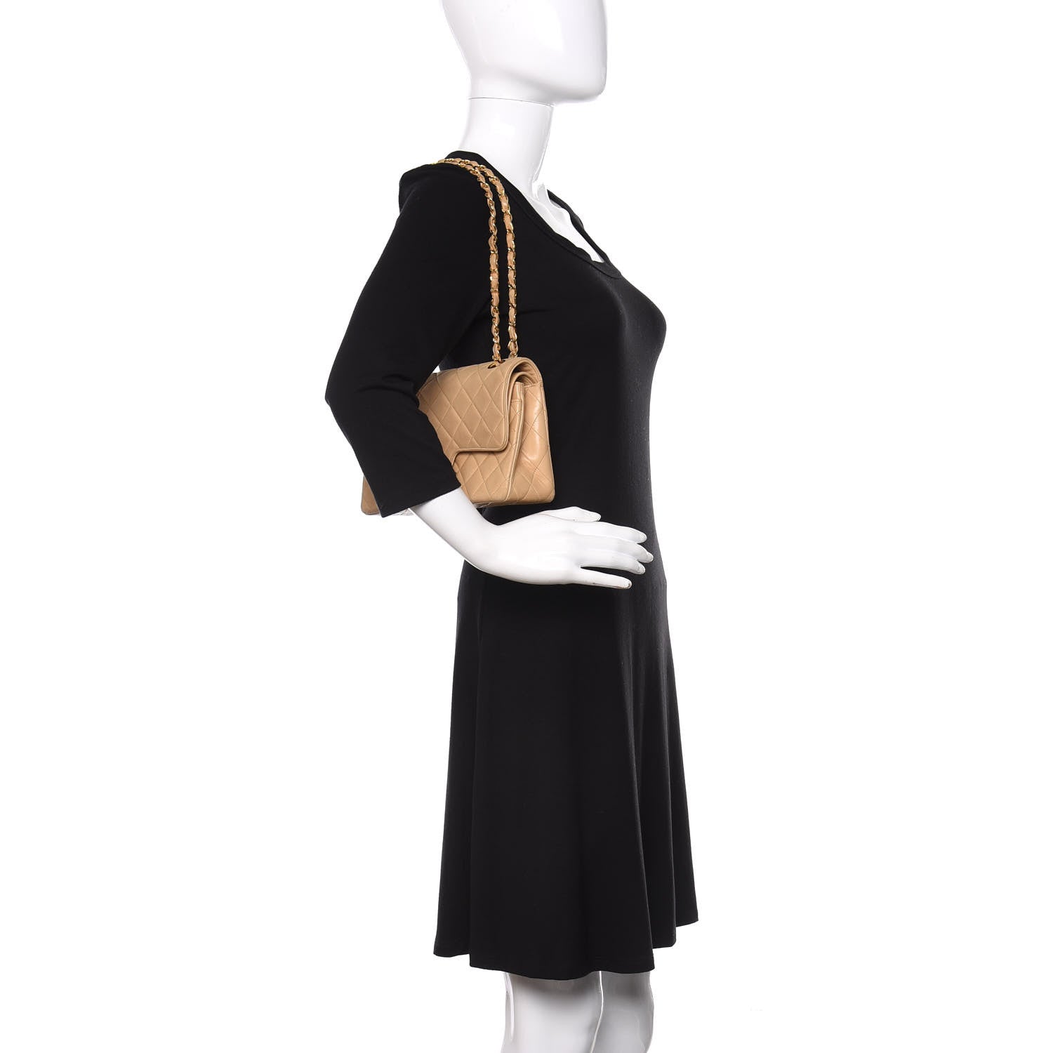 Chanel Lambskin Quilted Small Double Flap Beige 2 of 14