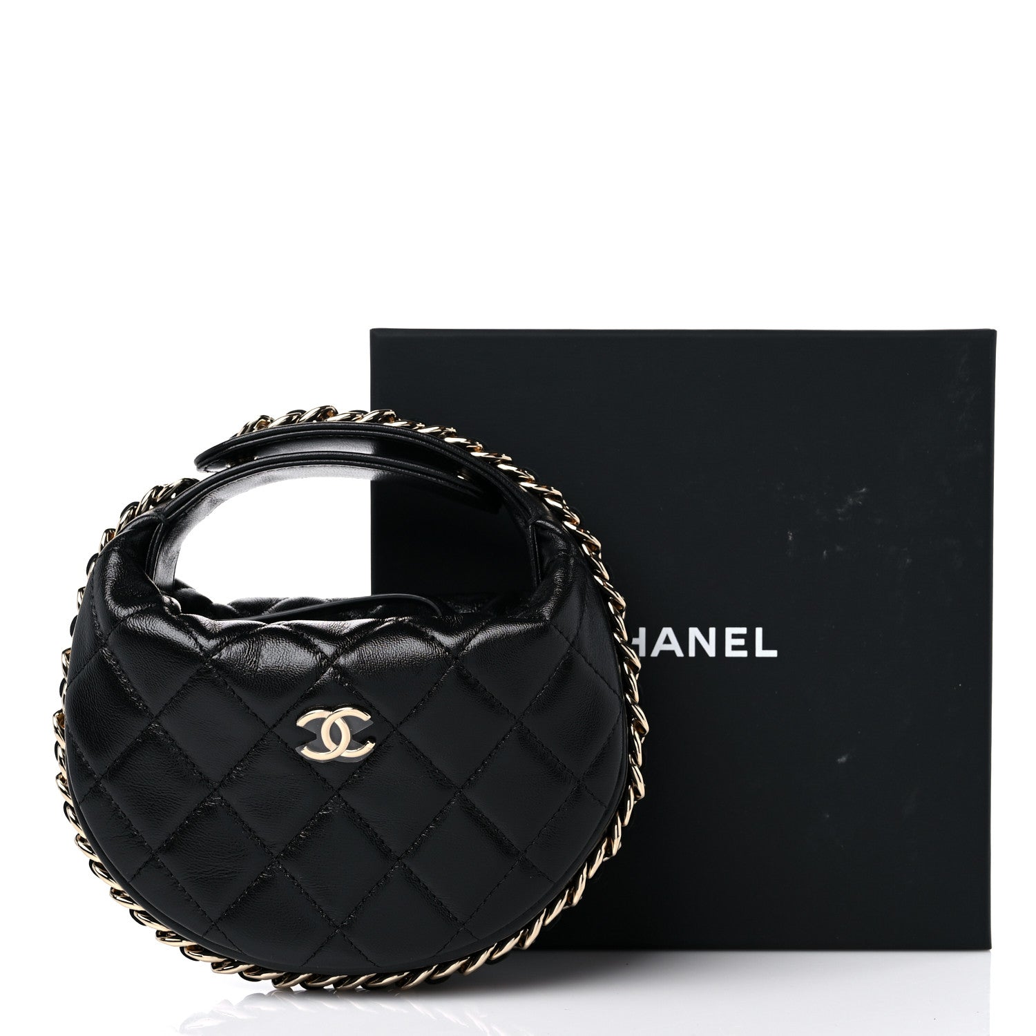 Chanel Quilted Chain Around Pouch Black 10 of 10