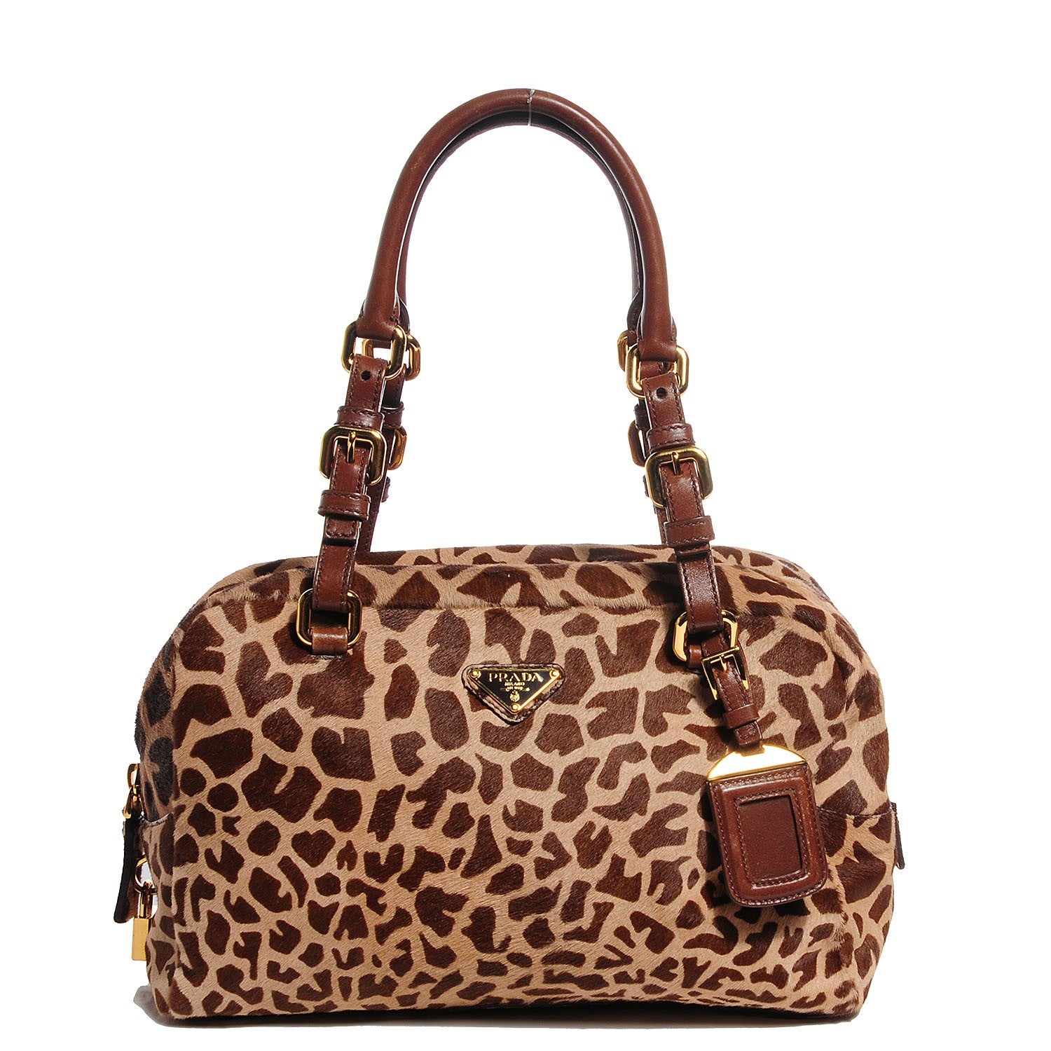 Prada Calf Hair Giraffe Print Tote Sabbia Moro 1 of 11