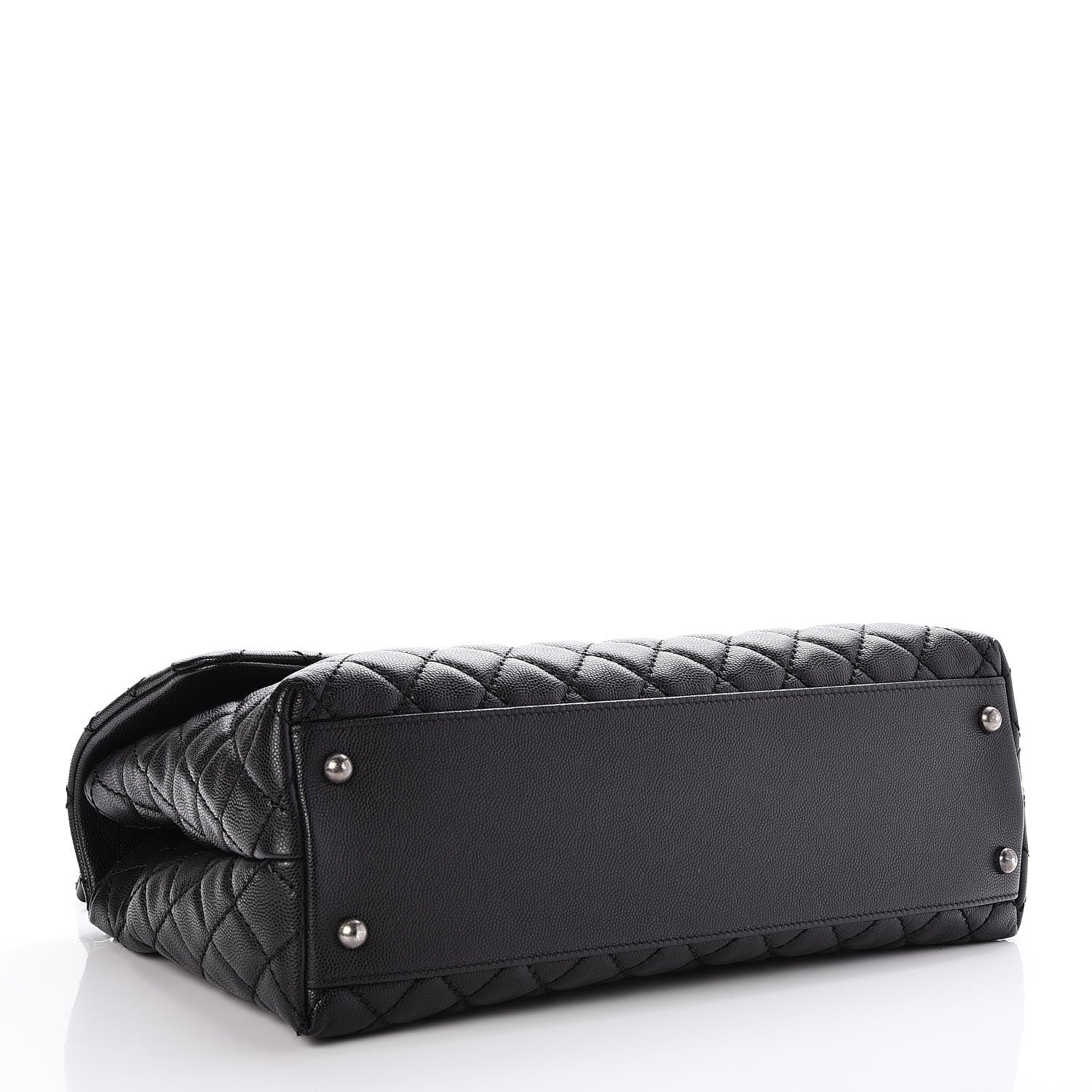 Chanel Caviar Lizard Quilted Medium Coco Handle Flap Black 4 of 8
