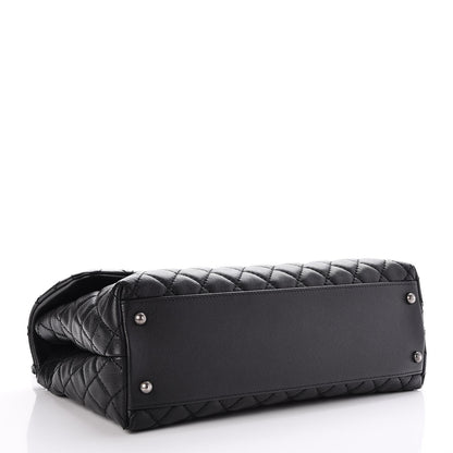 Chanel Caviar Lizard Quilted Medium Coco Handle Flap Black 4 of 8