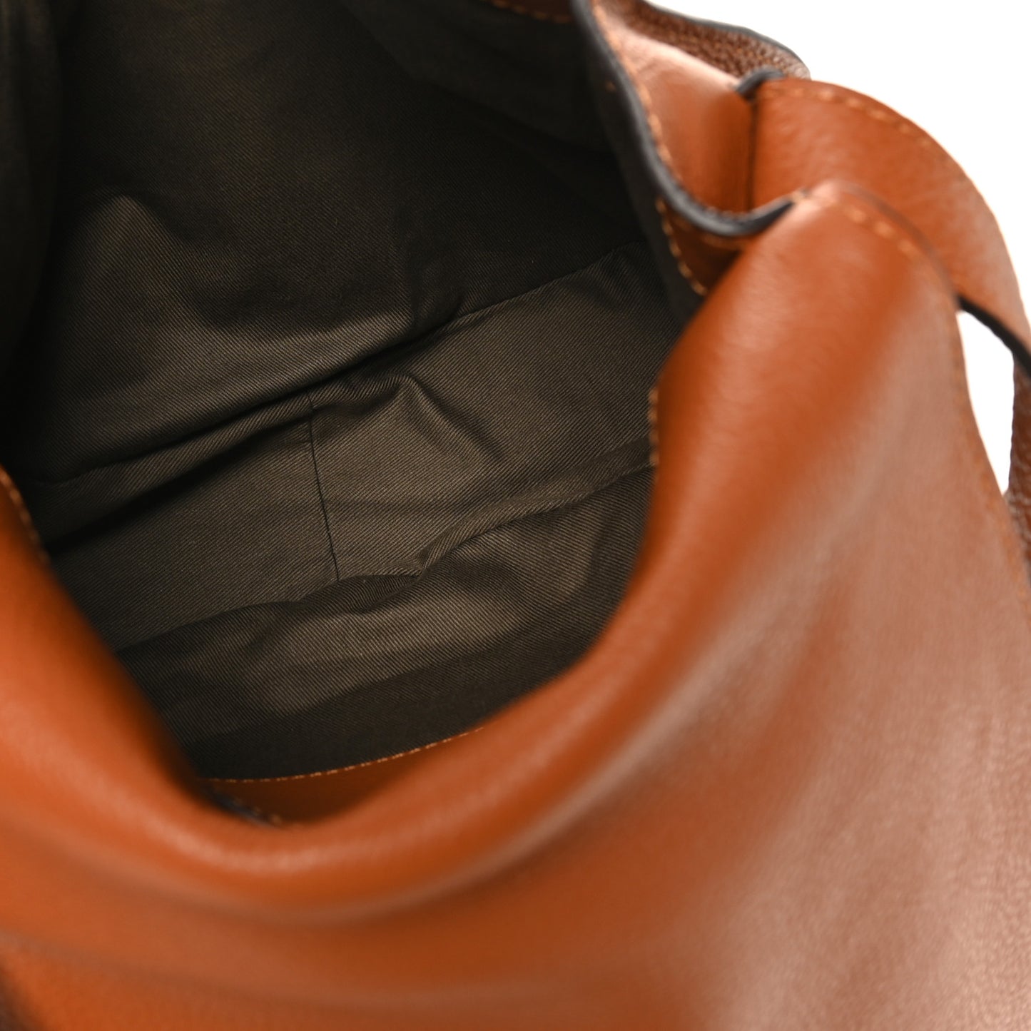 Grained Calfskin Medium Marcie Saddle Bag Tan