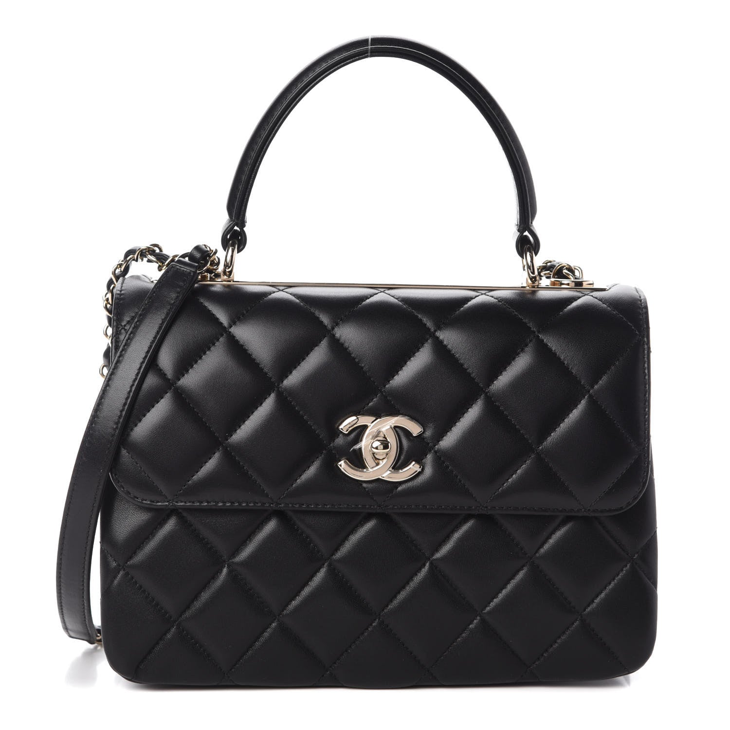 Chanel Lambskin Quilted Small Trendy CC Dual Handle Flap Bag Black 1 of 10