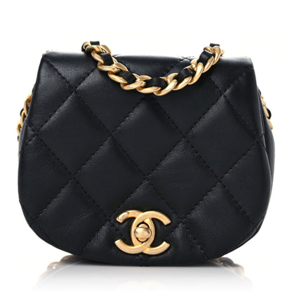 Chanel Calfskin Quilted Mini Coco Mail Clutch with Chain Black 1 of 11
