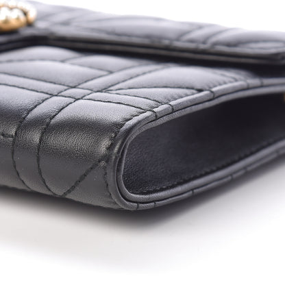 Gucci Calfskin Matelasse Mini Pearly GG Marmont Chain Wallet Black 10 of 10