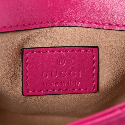 Gucci Calfskin Matelasse Monochrome GG Marmont Chain Belt Bag Classic Fuxia 6 of 10