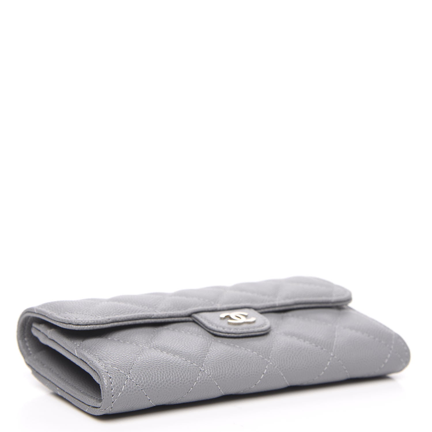 Chanel Caviar Quilted Medium Flap Wallet Grey 4 of 8