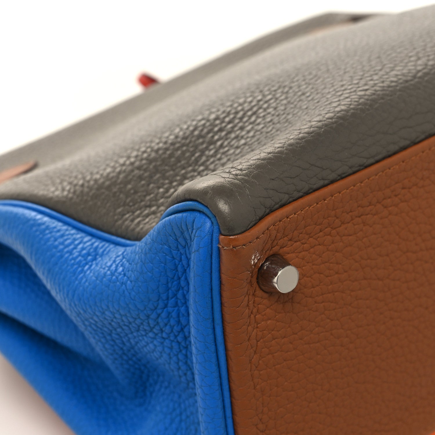 Hermes Taurillon Clemence Arlequin Kelly Retourne 32 Orange Sanguine Gold 11 of 15