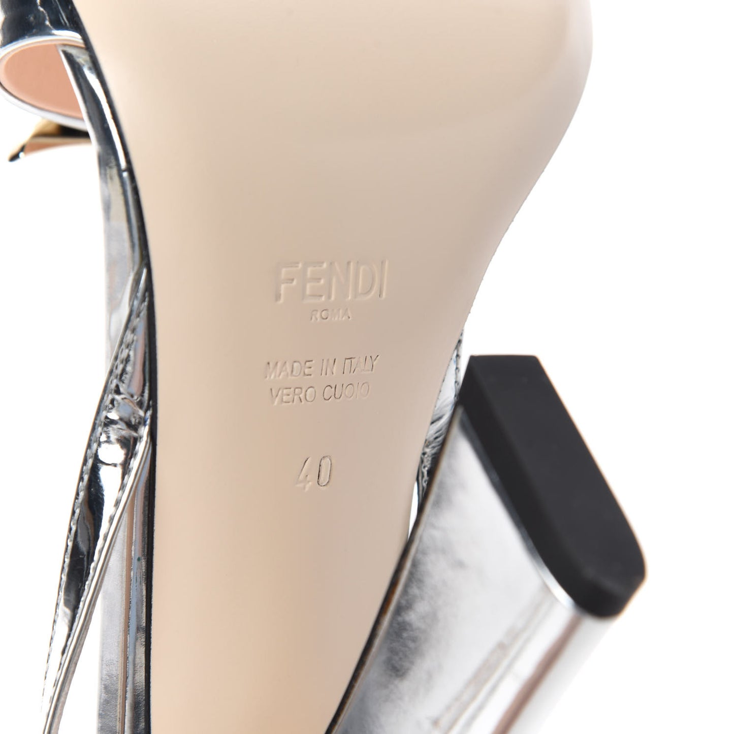 Metallic Calfskin Ffreedom Sandals 40 Silver