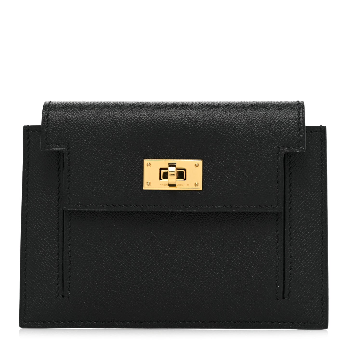 Epsom Kelly Pocket Compact Wallet Black