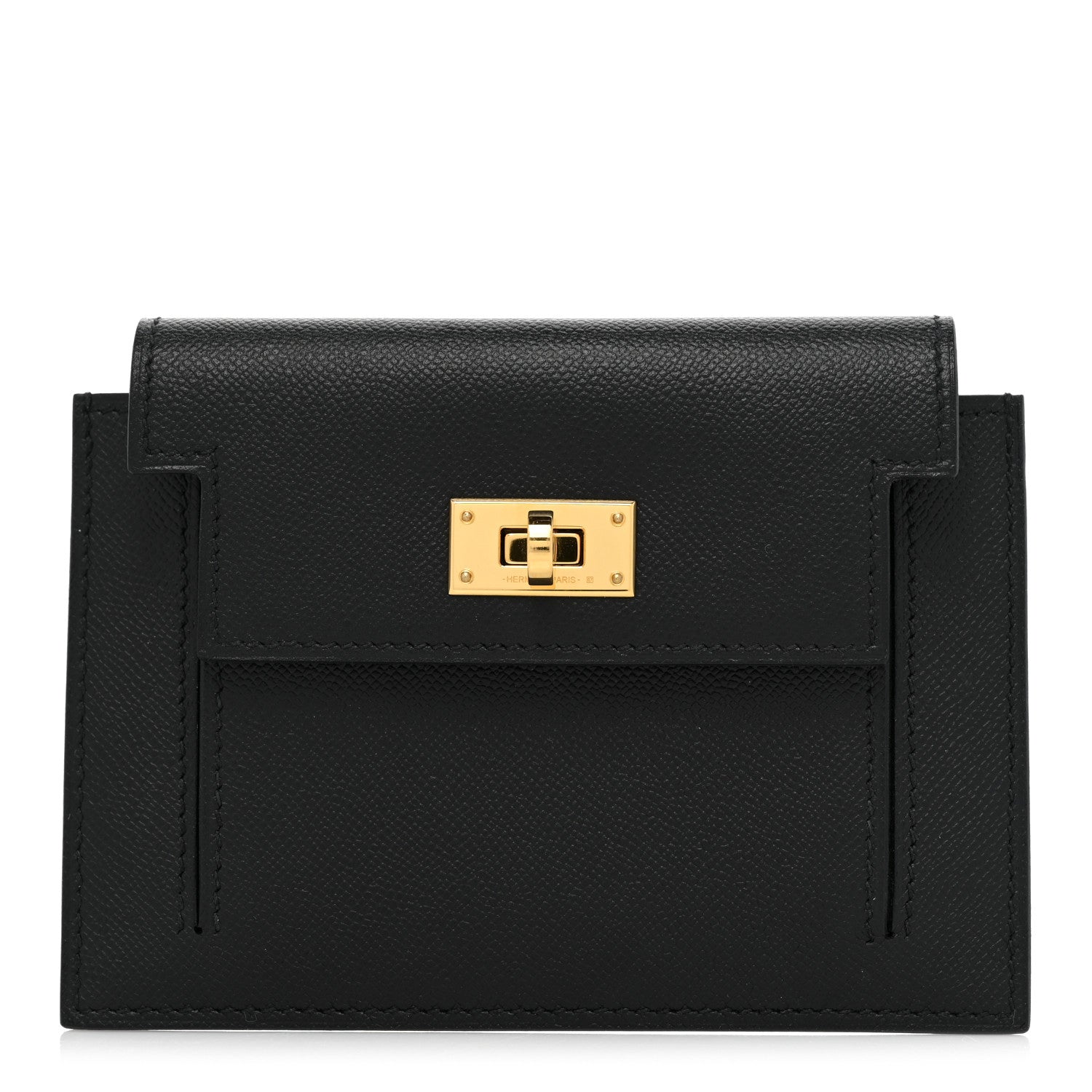 Hermes Epsom Kelly Pocket Compact Wallet Black 1 of 9