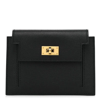 Hermes Epsom Kelly Pocket Compact Wallet Black 1 of 9
