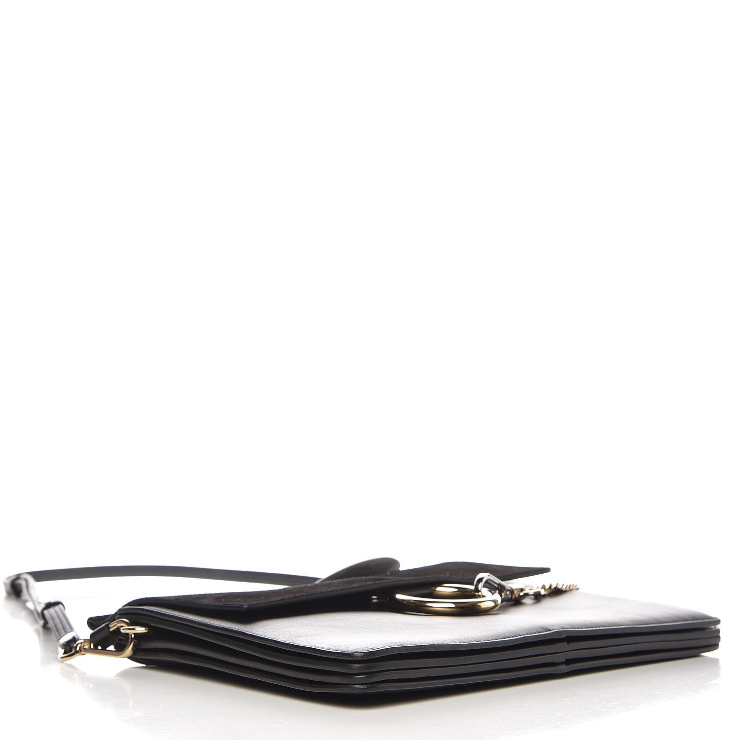 Chloe Suede Calfskin Medium Faye Shoulder Bag Black 4 of 9
