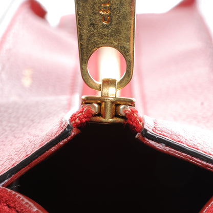 Celine Drummed Leather Suede Small Trapeze Coquelicot 8 of 9