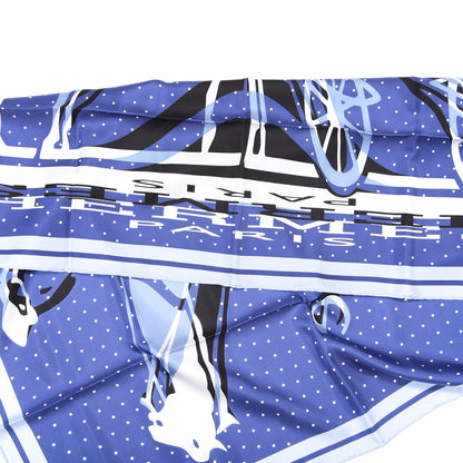 Hermes Silk Caleche Elastique Scarf 90 Ciel Bleu Gitane White 5 of 5