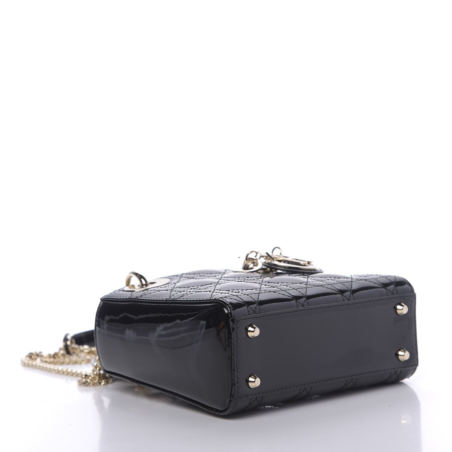 Christian Dior Patent Cannage Mini Lady Dior Black 4 of 9