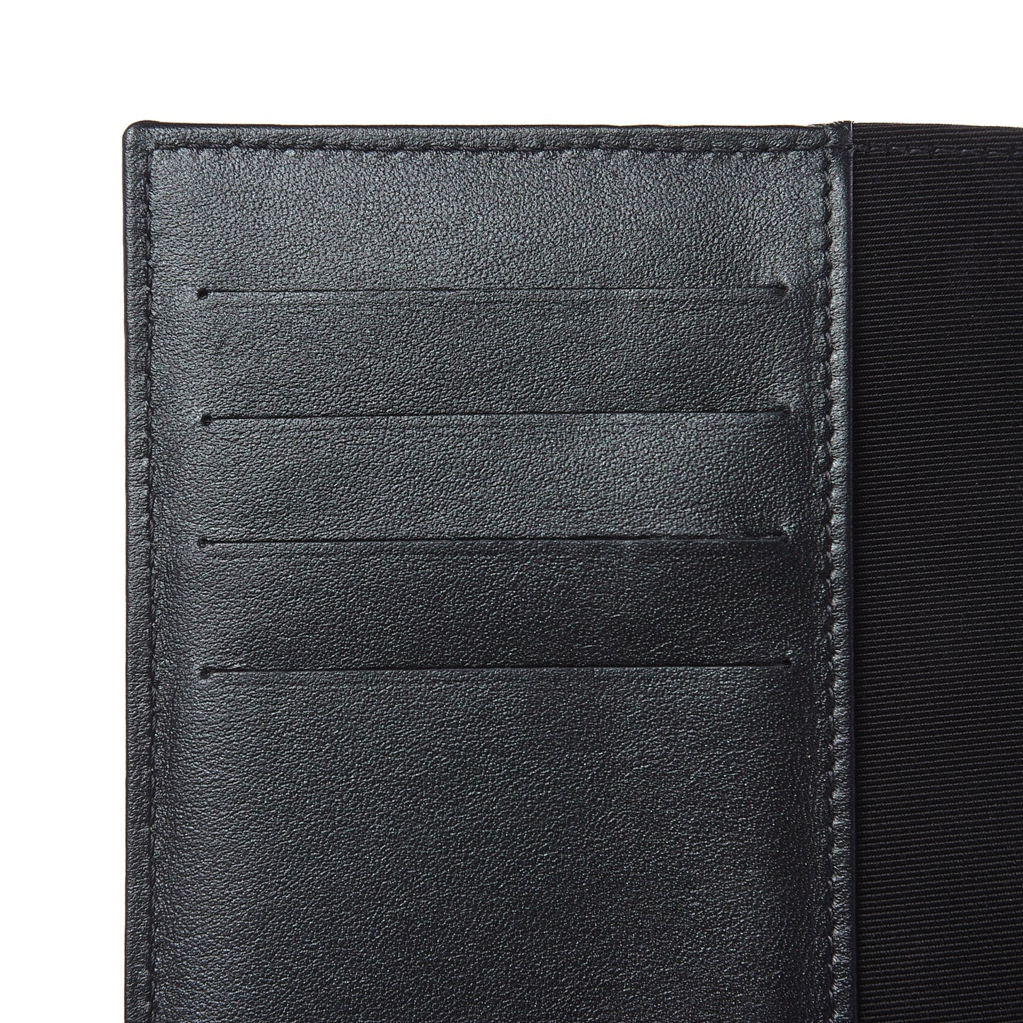 Iridescent Caviar Quilted Passport Holder Black