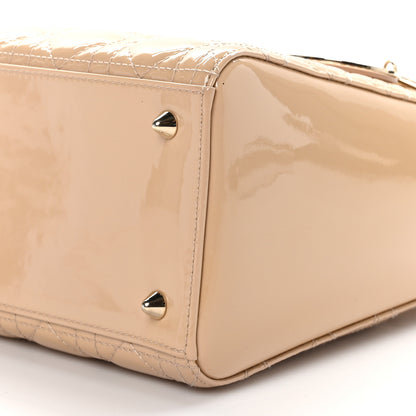 Christian Dior Patent Cannage Medium Lady Dior Beige 10 of 11