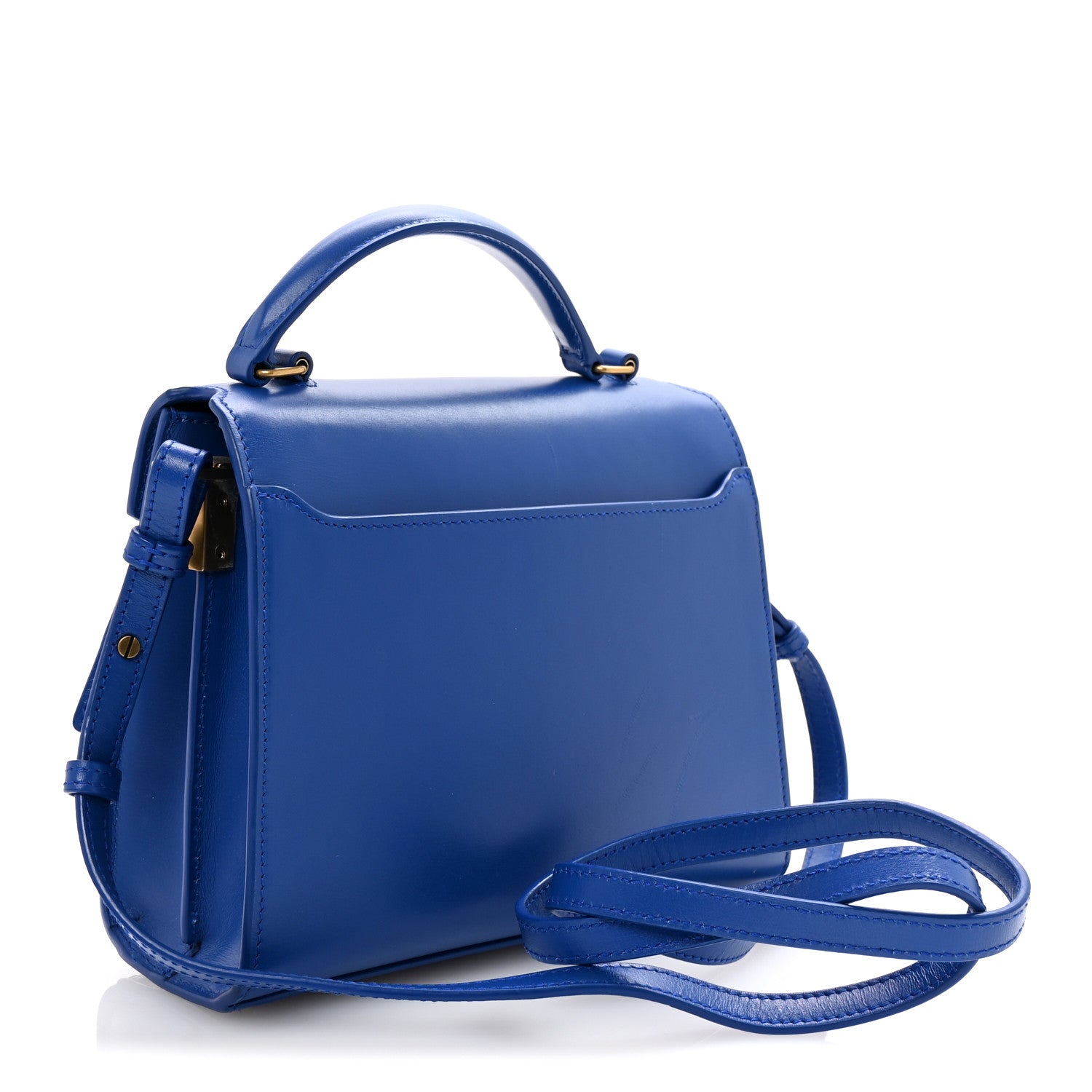 Saint Laurent Calfskin Mini Classic Monogram Cassandra Top Handle Bag Majorelle 3 of 9