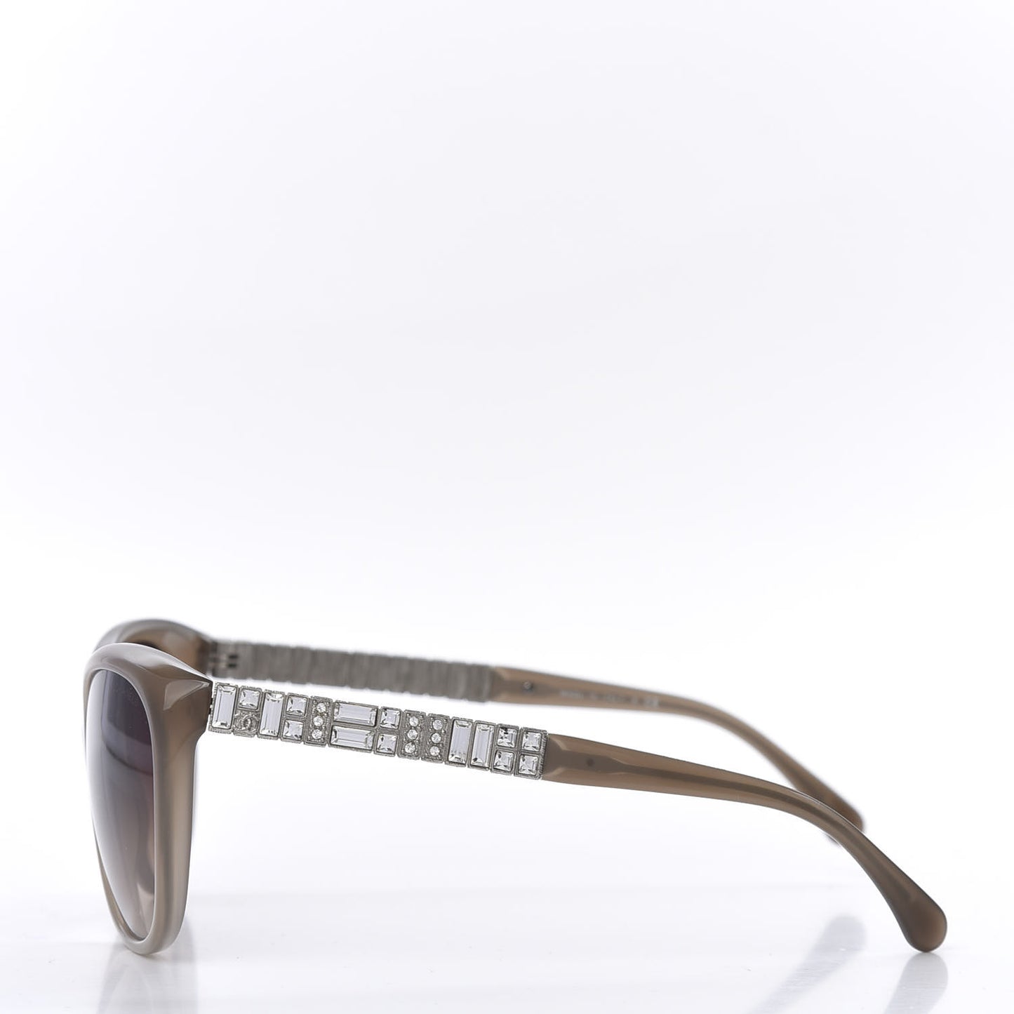 Crystal Baguette Cat Eye Sunglasses 5309-B Brown