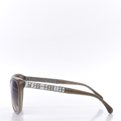 Chanel Crystal Baguette Cat Eye Sunglasses 5309-B Brown 2 of 8