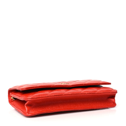 Chanel Caviar Quilted Wallet On Chain WOC Orange 3 of 8
