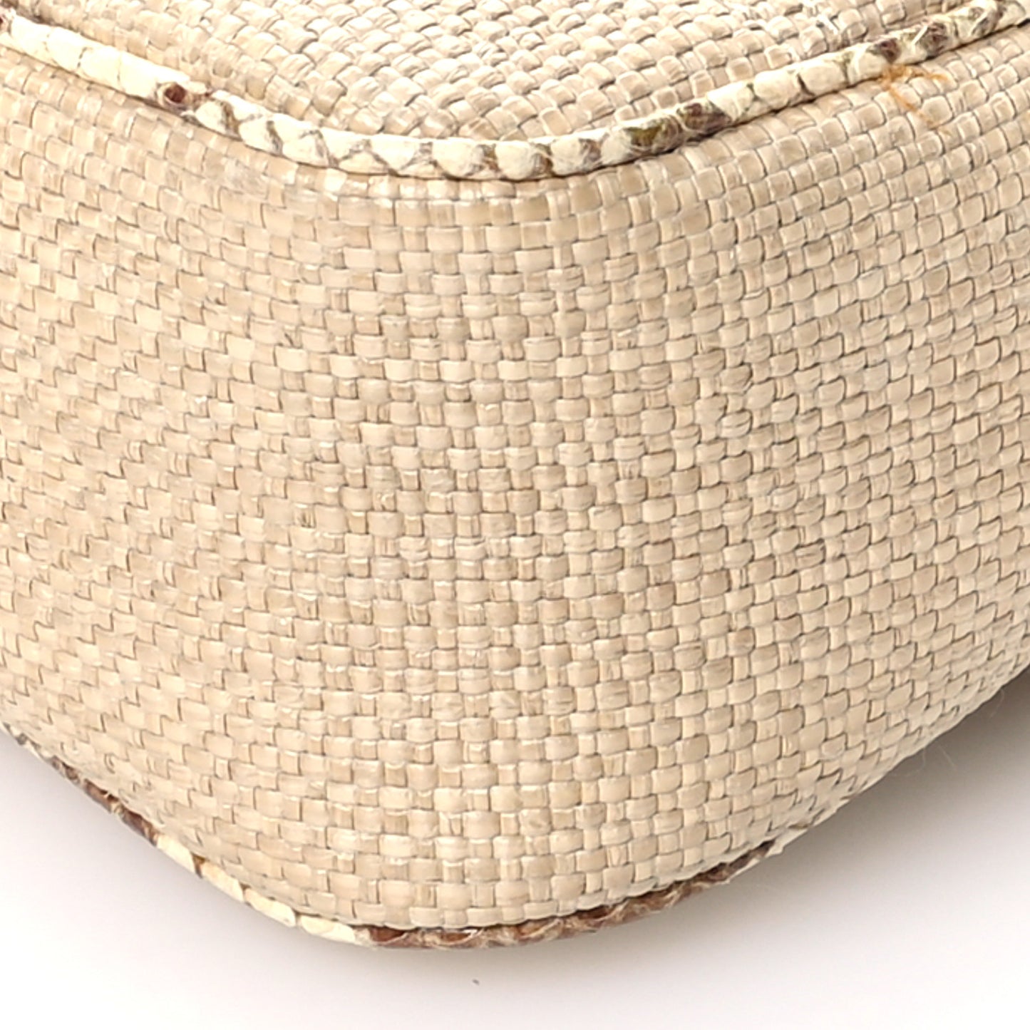 Raffia Elaphe Matelasse Small GG Marmont Shoulder Bag Natural Cream Brown