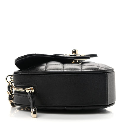 Chanel Lambskin Quilted CC In Love Heart Clutch With Chain Black 4 of 11