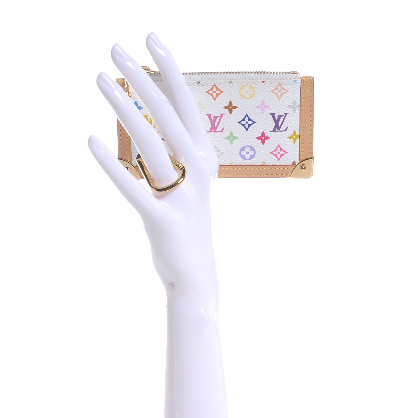 Monogram Multicolor Key Pouch White