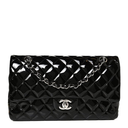 Chanel Patent Quilted Medium Double Flap Black 1 of 11