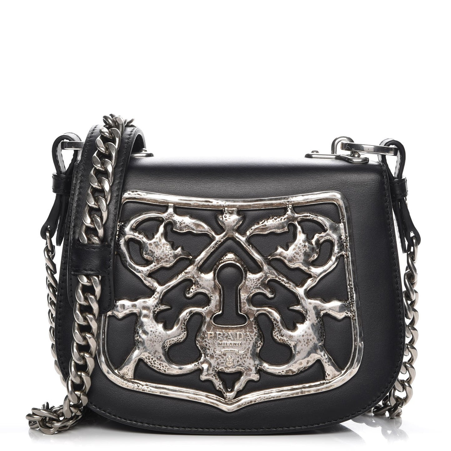 Calfskin Antic Soft Crossbody Bag Nero Black
