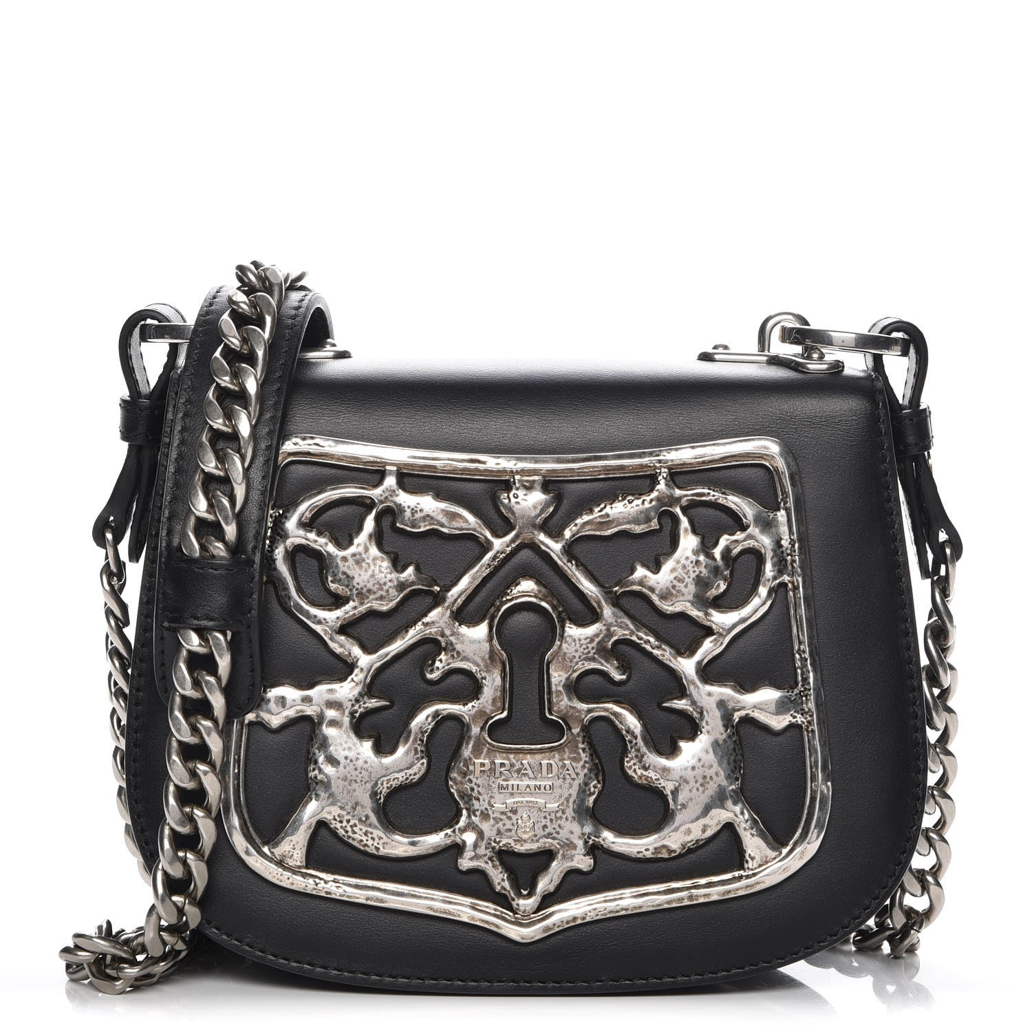 Prada Calfskin Antic Soft Crossbody Bag Nero Black 1 of 6