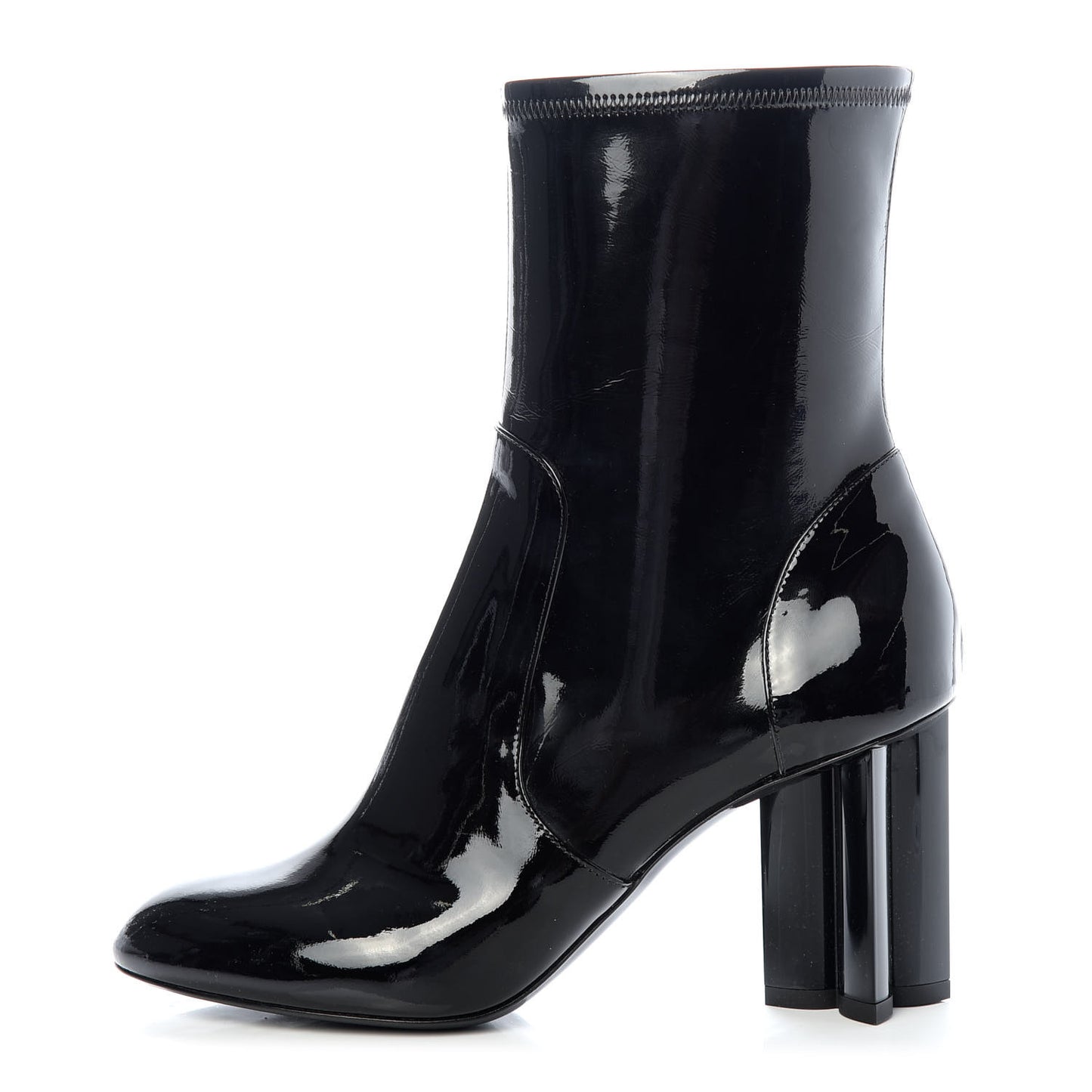 Patent Silhouette Ankle Boots 38.5 Black